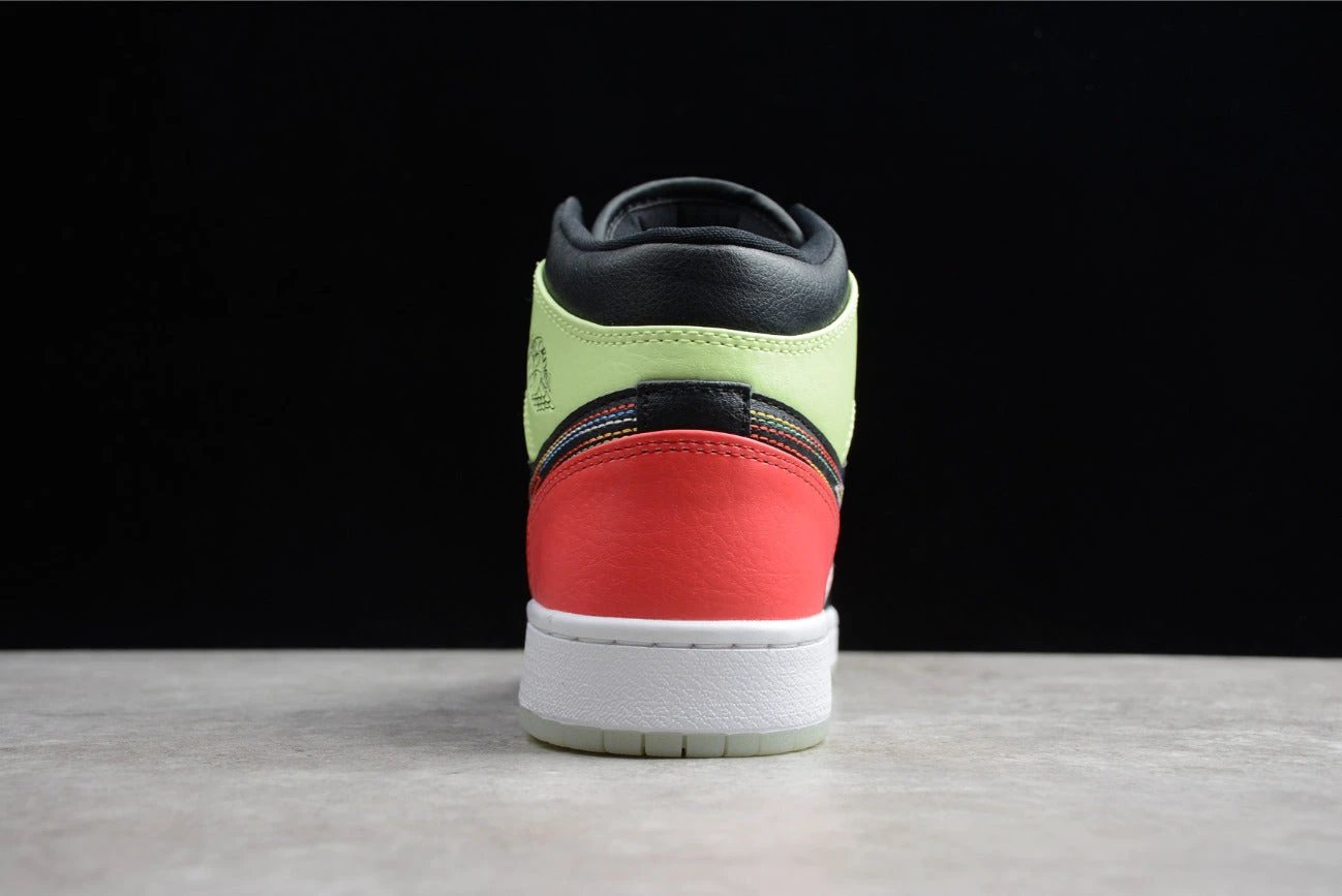 Air Jordan 1 Mid Black Pink Green by Air Jordan