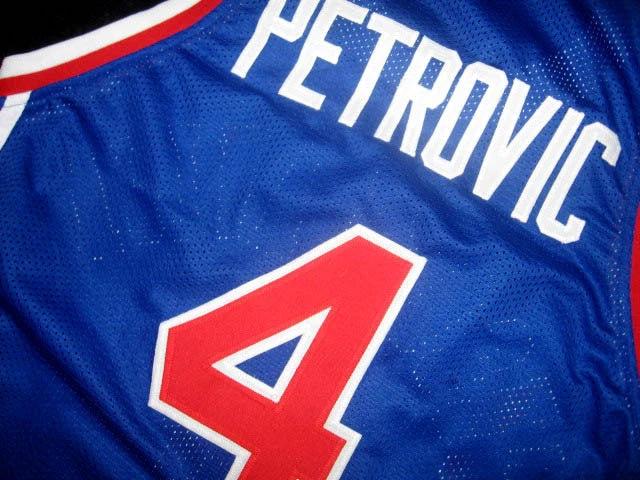 Drazen Petrovic Jersey #4 Jugoslavija Basketball Blue by My store basketball