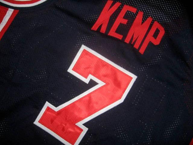 Shawn Kemp Jersey #7 Team USA Basketball Navy Blue by My store basketball