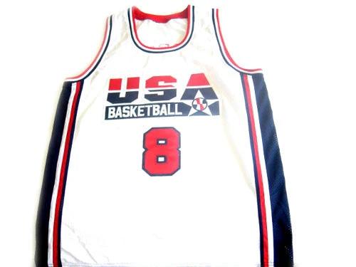 Scottie Pippen Jersey #8 Team USA BasketBall White by My store basketball
