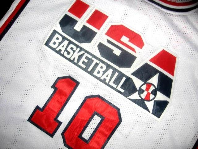 Clyde Drexler Jersey #10 Team USA Basketball Navy White by My store basketball