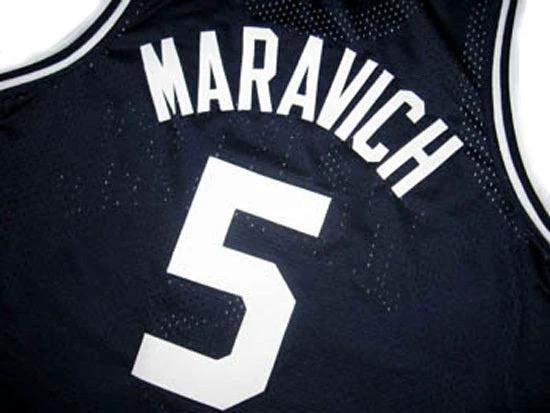 Pete Maravich Jersey #5 Daniel High School Basketball Navy Blue by My store basketball