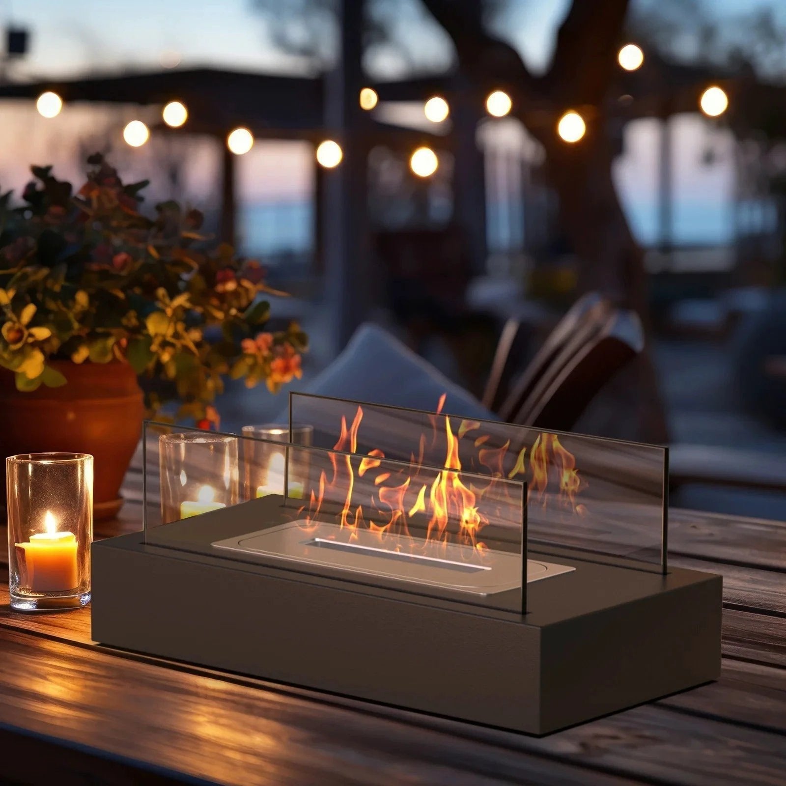 GlowMist Luxury Table Fireplace Bowlift by Bowlift