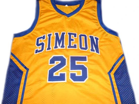 Derrick Rose Jersey #25 Simeon High School Basketball Yellow by My store basketball