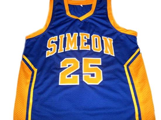 Derrick Rose Jersey #25 Simeon High School Basketball Blue by My store basketball