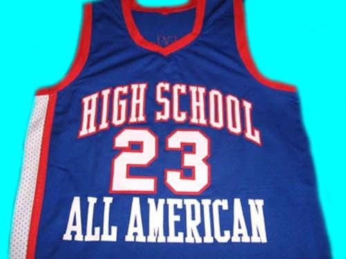 Lebron James Jersey #23 High School All American Basketball Blue by My store basketball