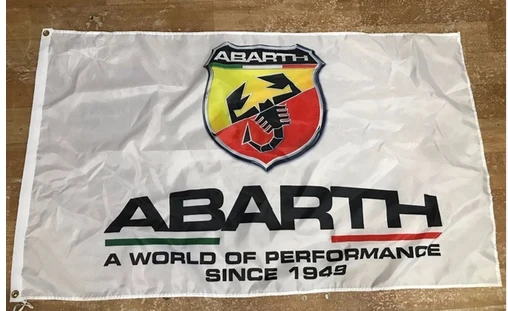 New Black Racing Flag Logo Scorpion Abarth Fiat American Flag 3x5FT High Quality Sending The Drop by flagsshop