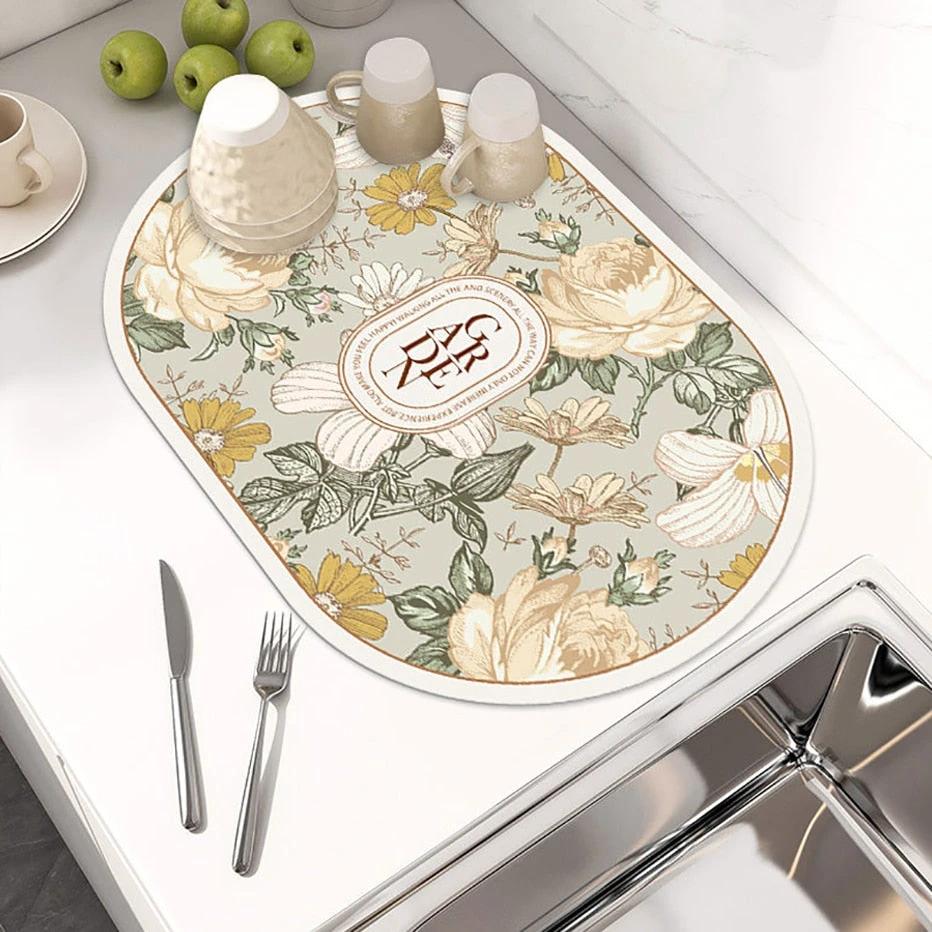 Absorbent Draining Pad Kitchen Countertop Absorbent Drying Mat by Bowlift