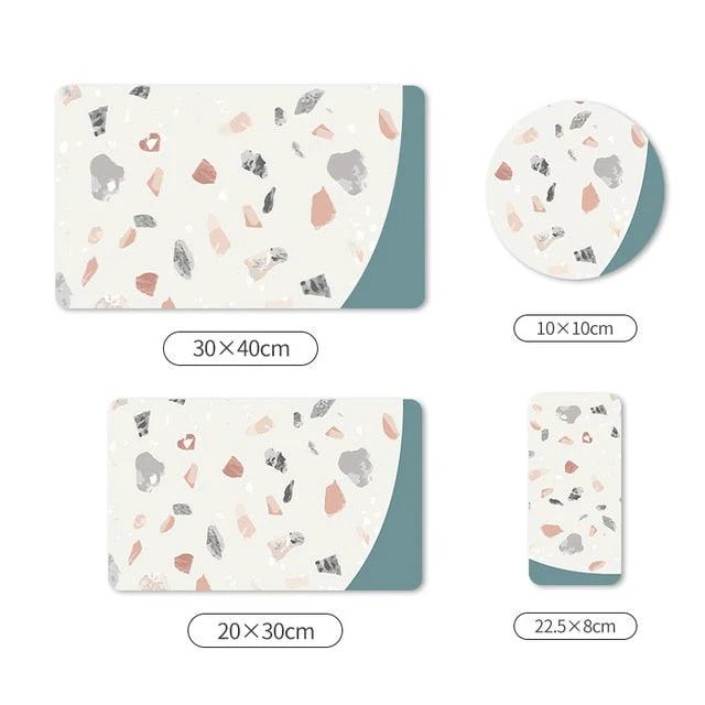 Absorbent Mat Kitchen Dishes Drain Pad Rubber Dish Drying Kitchen Mats by Bowlift