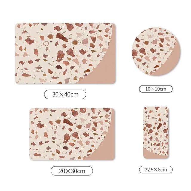 Absorbent Mat Kitchen Dishes Drain Pad Rubber Dish Drying Kitchen Mats by Bowlift