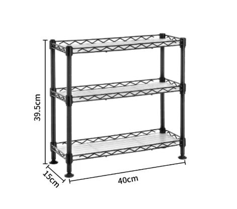 Heavy Duty 3-Shelf Steel Storage Rack with Locking Wheels, Adjustable Height, 750 lb Capacity by BowLift
