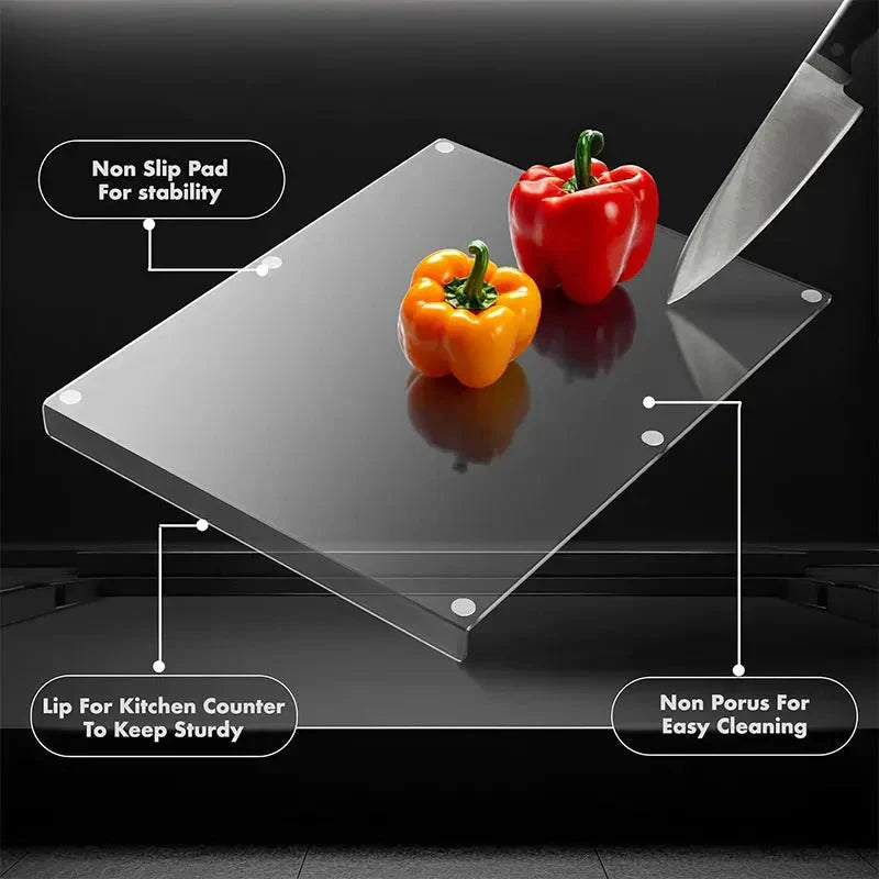 Acrylic Cutting Board with Counter Clear Acrylic Cutting Board for Kitchen by Bowlift