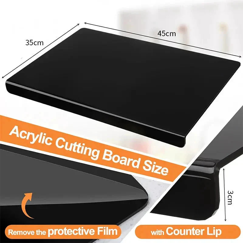 Acrylic Cutting Board with Counter Clear Acrylic Cutting Board for Kitchen by Bowlift