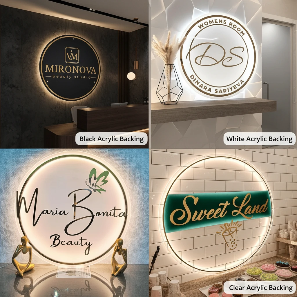 Custom Acrylic Backlit Business Logo Sign 3D Wall Decor Sign by Neonchics Signs