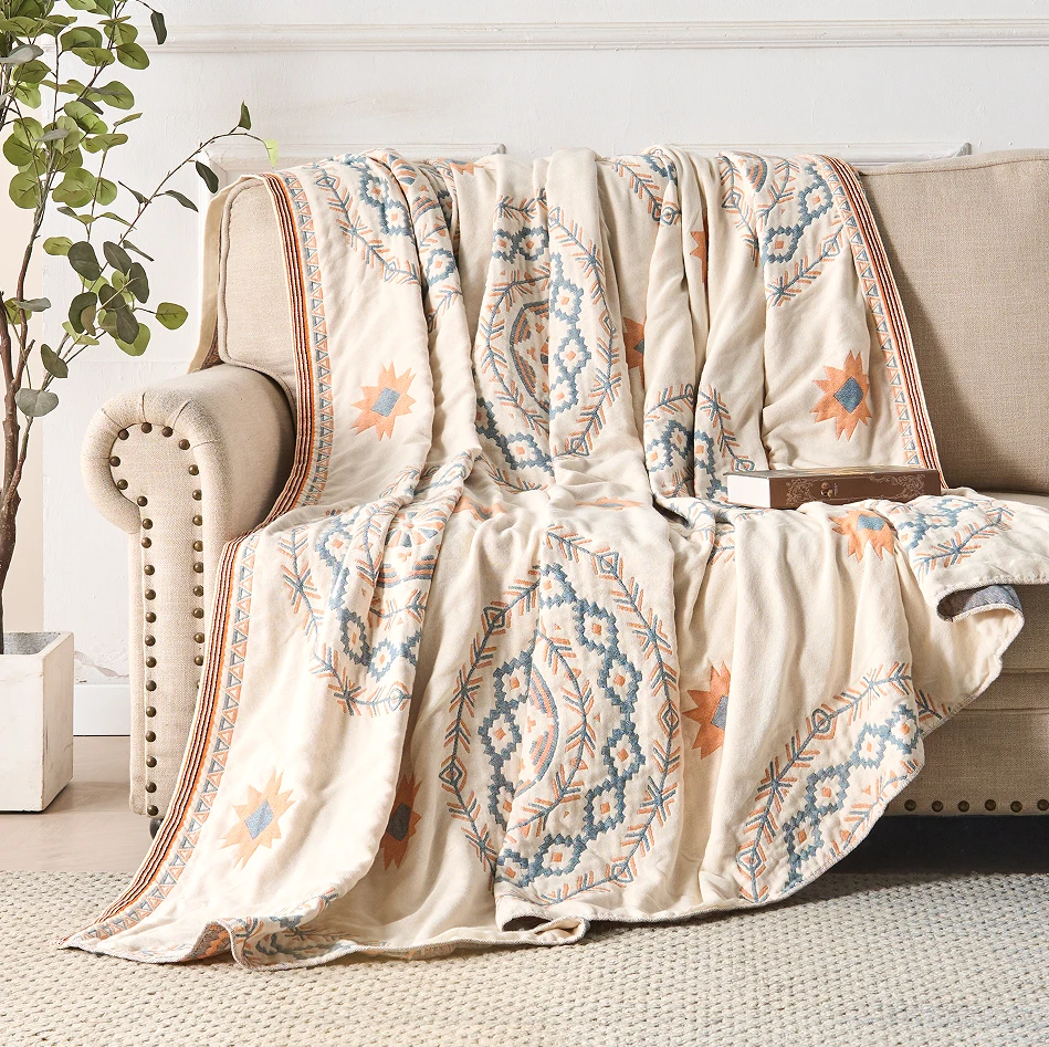 Serene Mandala | Cotton Throw Blanket by Casa & Beyond
