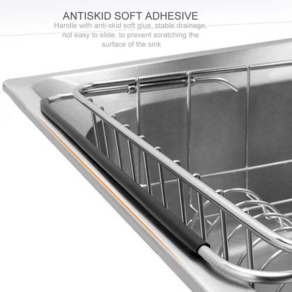 Adjustable Over Sink Drying Rack Stainless Steel Rustproof Drain Rack by Bowlift