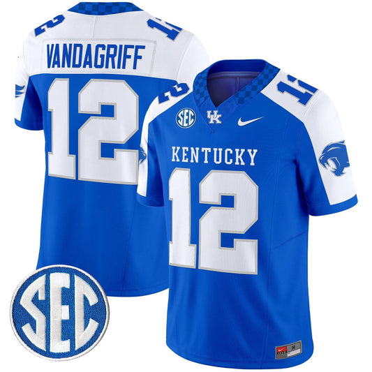 Brock Vandagriff Jersey #12 Kentucky Wildcats 2025 Limited Stitched Royal Alter by My Store