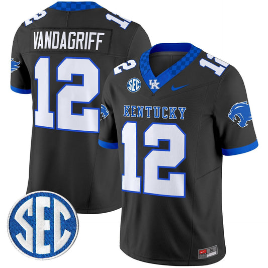 Brock Vandagriff Jersey #12 Kentucky Wildcats 2025 Limited Stitched Black by My Store