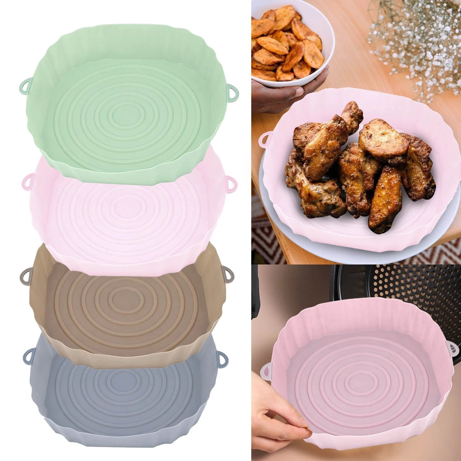Air Fryer Baking Tray Silicone Pot Nonstick Airfryer Baking Form by Bowlift