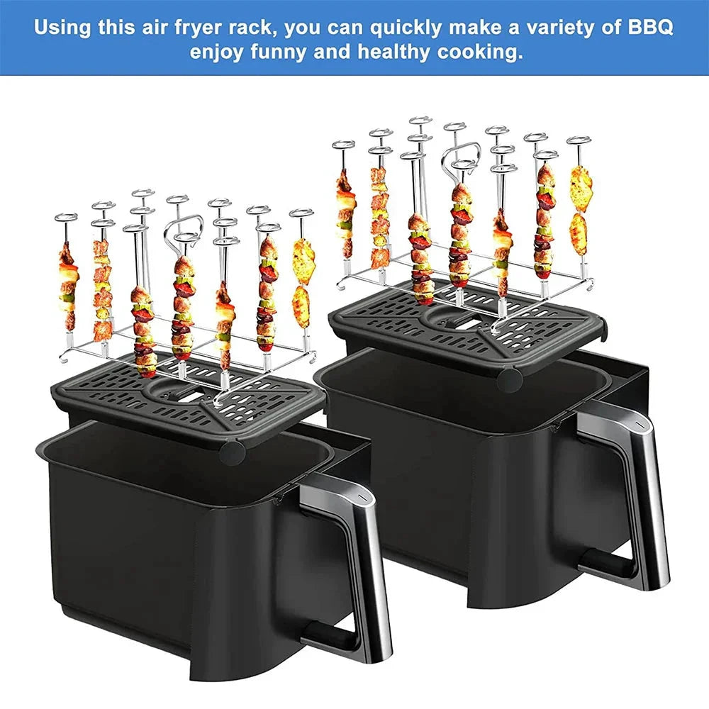 Air Fryer Grill Stainless Steel Rectangle Roasting Rack BBQ Skewer by Bowlift