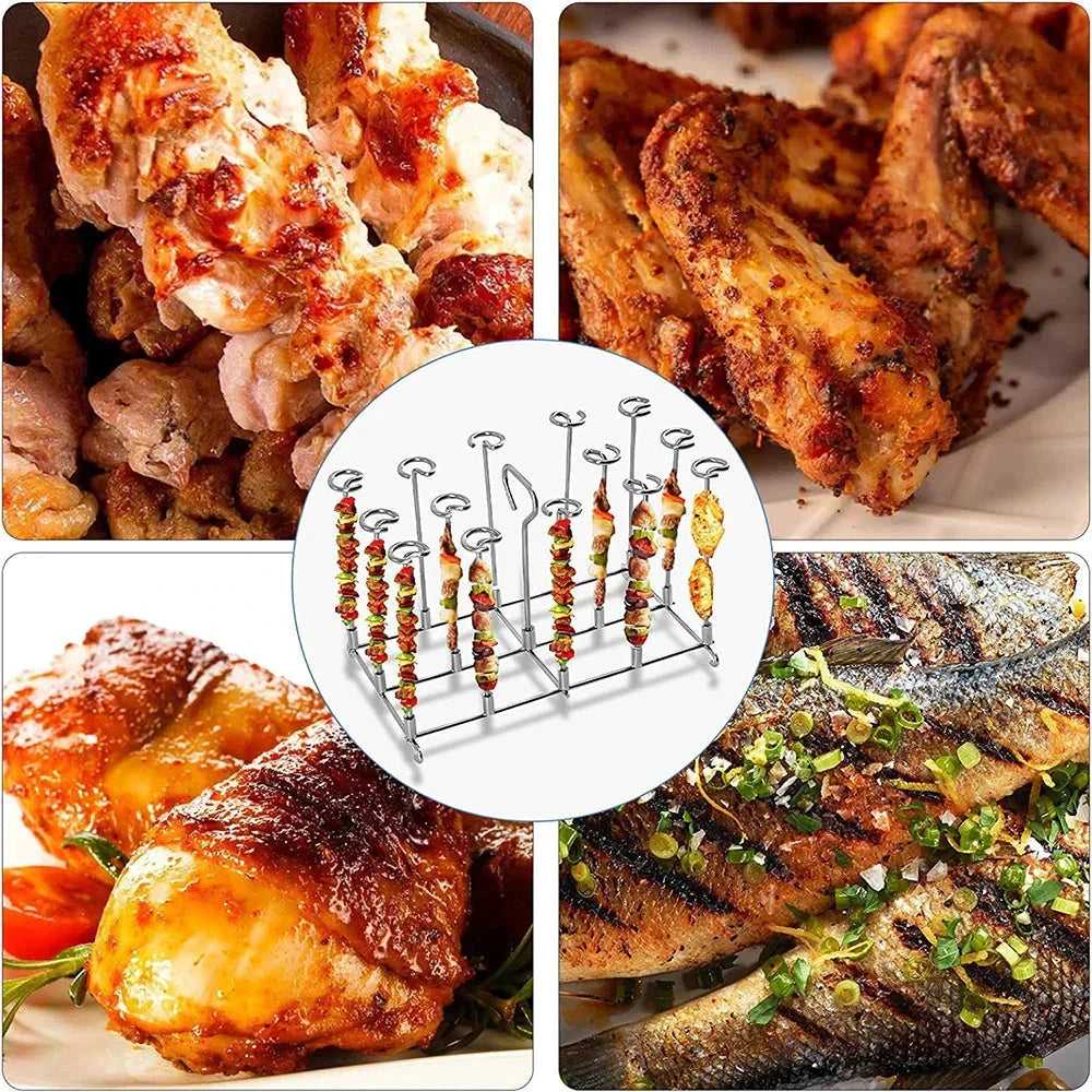 Air Fryer Grill Stainless Steel Rectangle Roasting Rack BBQ Skewer by Bowlift