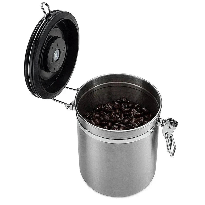 Airtight Coffee Container CO2 Valve Storage Canister with Scoop by Bowlift