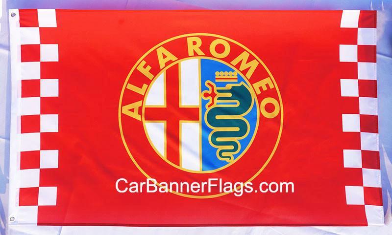 Alfa Romeo Flag-3x5ft checkered Banner-Metal Grommets by flagsshop