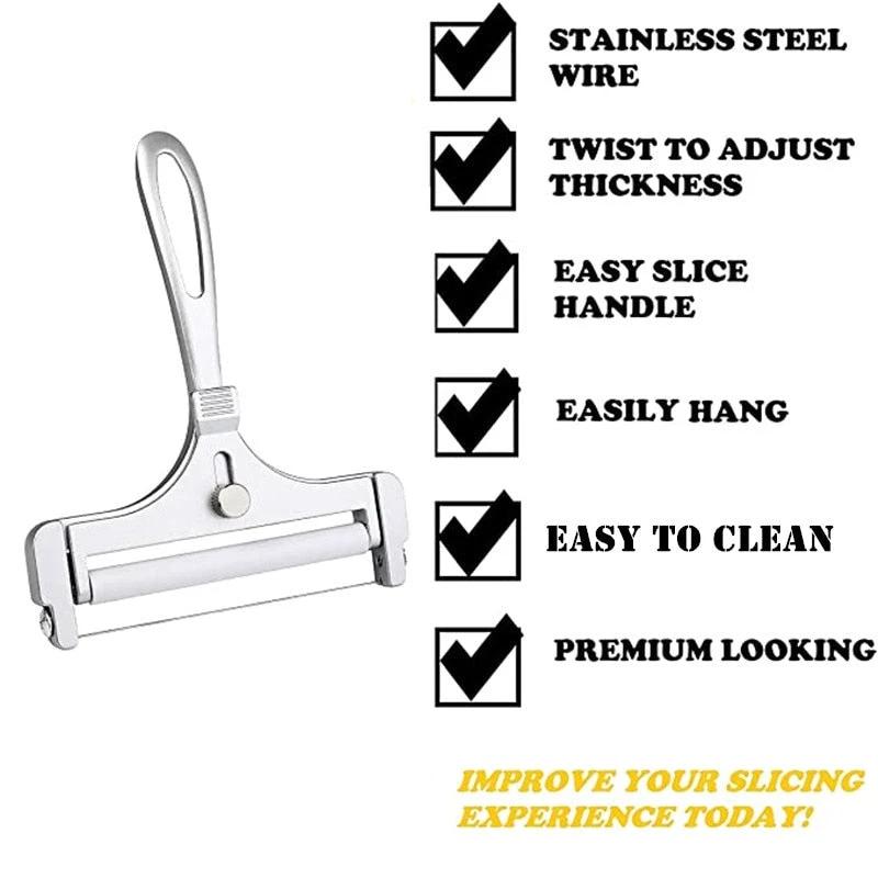 Aluminum Alloy Cheese Slicer Adjustable Thickness Kitchen Gadget by Bowlift