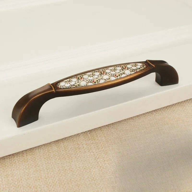 Antique Bronze Ceramic Cabinet Handles Vintage Drawer Knobs Door Pulls by Bowlift