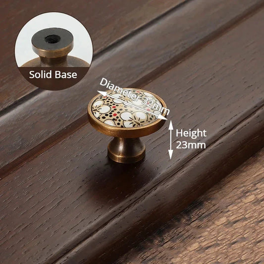 Antique Bronze Ceramic Cabinet Handles Vintage Drawer Knobs Door Pulls by Bowlift