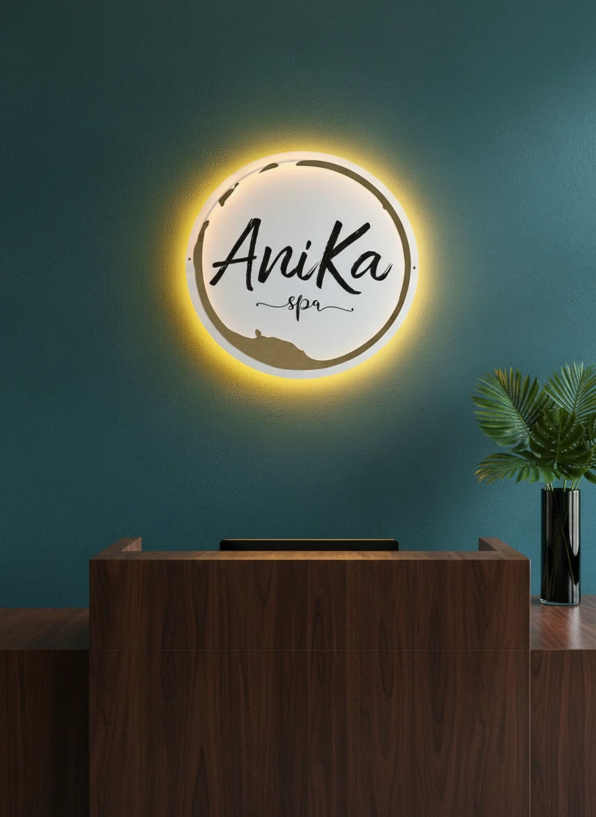 Custom Acrylic Backlit Business Logo Sign 3D Wall Decor Sign by Neonchics Signs
