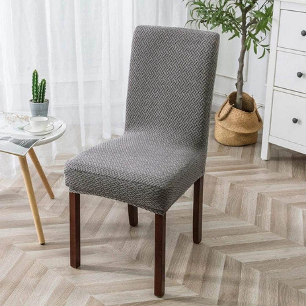 Sylva Jacquard Velvet Stretch Dining Chair Cover by Casa & Beyond