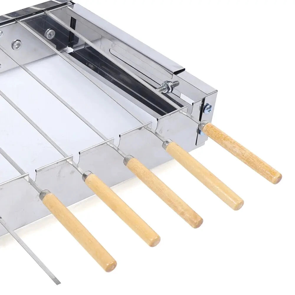 Automatic Rotating Rotisserie Stainless Steel BBQ Grill Skewers Set by Bowlift