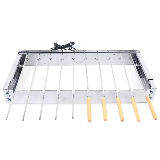 Automatic Rotating Rotisserie Stainless Steel BBQ Grill Skewers Set by Bowlift
