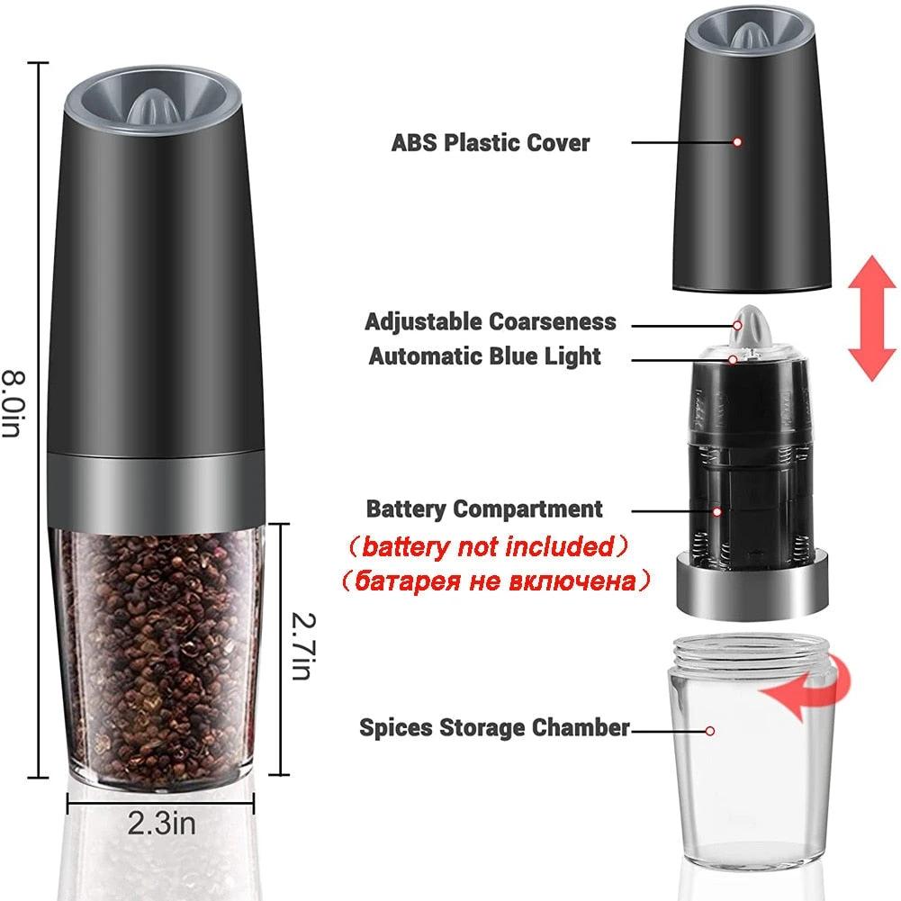 Automatic Spice Grinder Mill Adjustable Grinder with LED Light by Bowlift