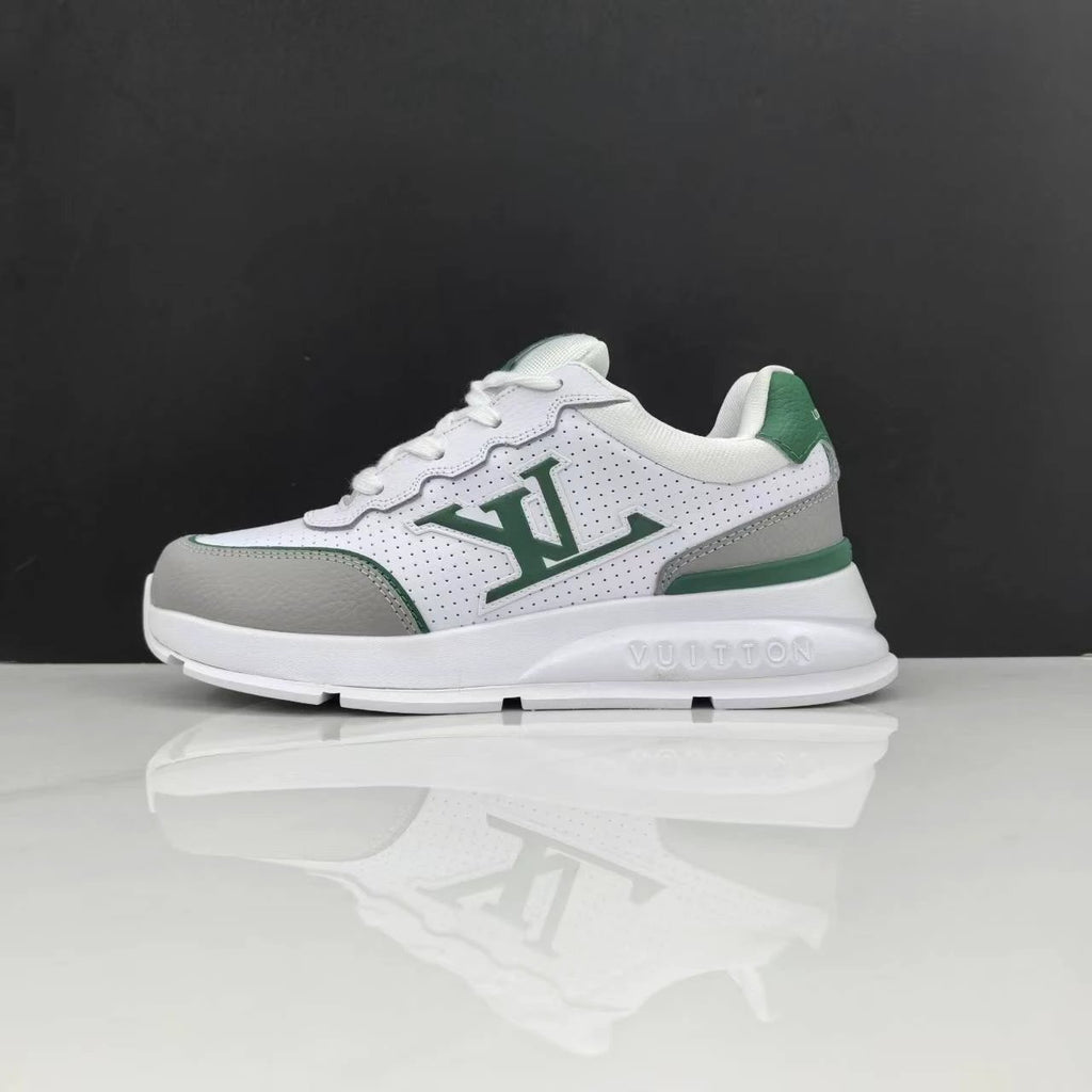 Luxury Lou Paris Classic Trainers Green White Shoes Sneakers by Air Jordan
