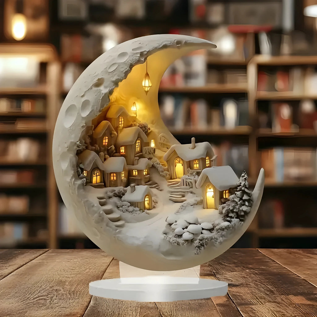 MoonlitHaven - Enlightened Moon City for elegant decor Bowlift by Bowlift