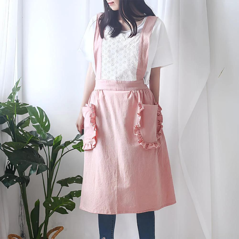 Chic Ruffle Pocket Apron by Casa & Beyond
