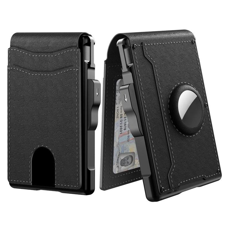 Men's Business Style PU Leather Card Slots for AirTag by BowLift