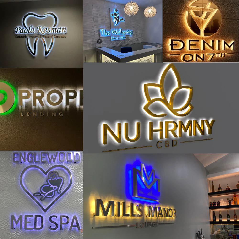 Custom Backlit Sign for Business Office Custom Logo Sign by Neonchics