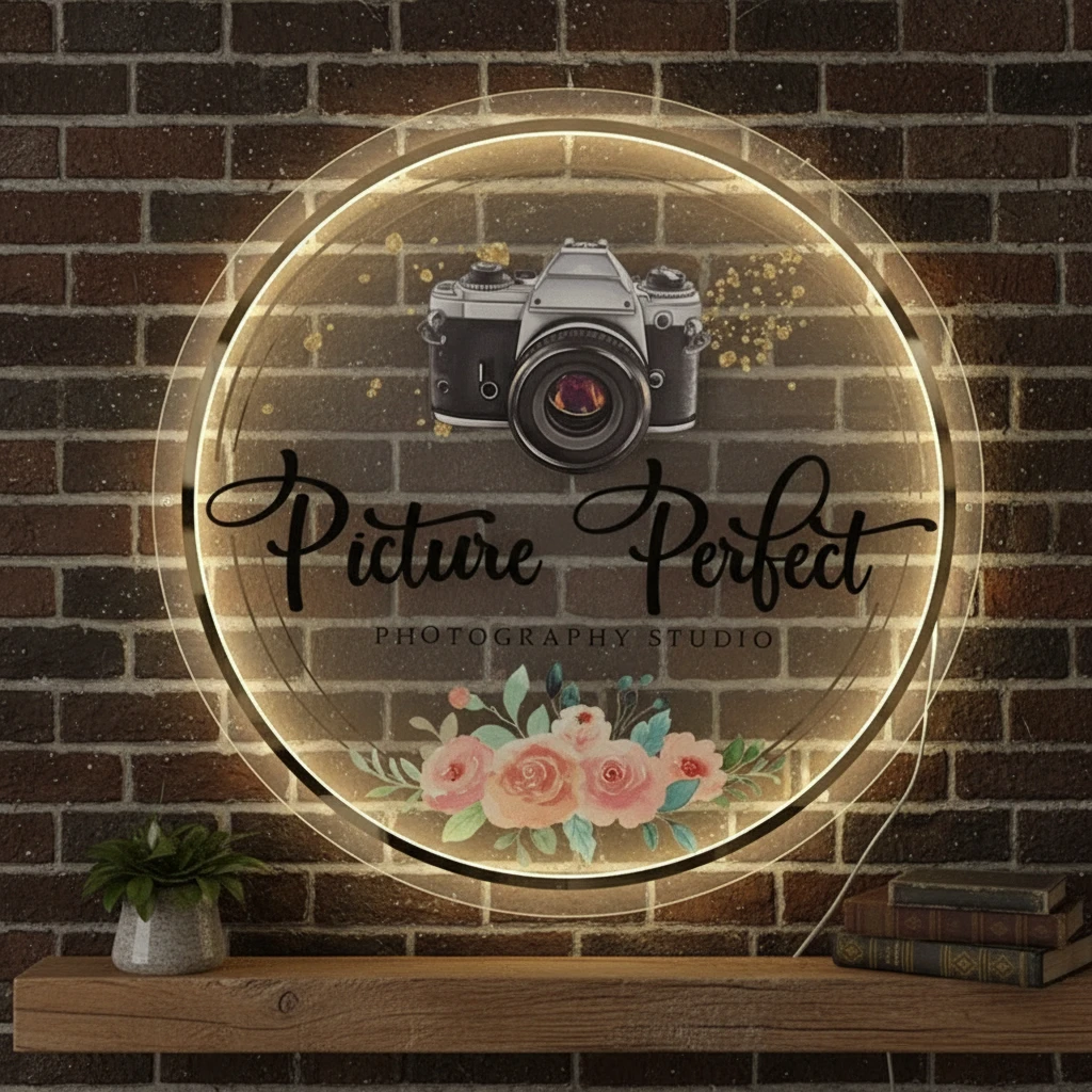 Custom Acrylic Backlit Business Logo Sign 3D Wall Decor Sign by Neonchics Signs