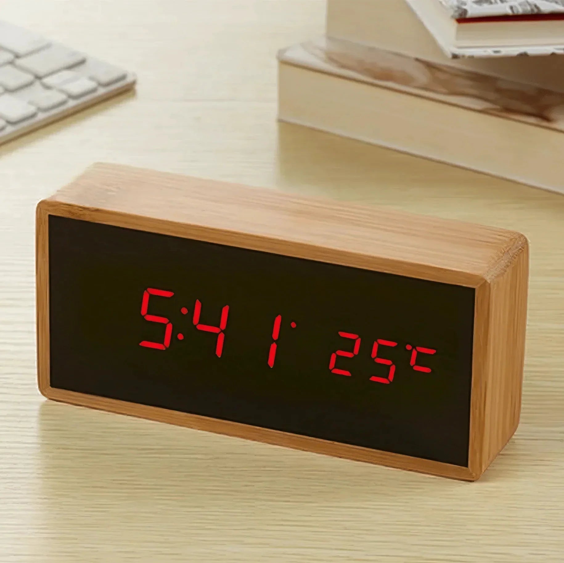 BambooTime - LED Alarm Clock made of Bamboo Bowlift by Bowlift