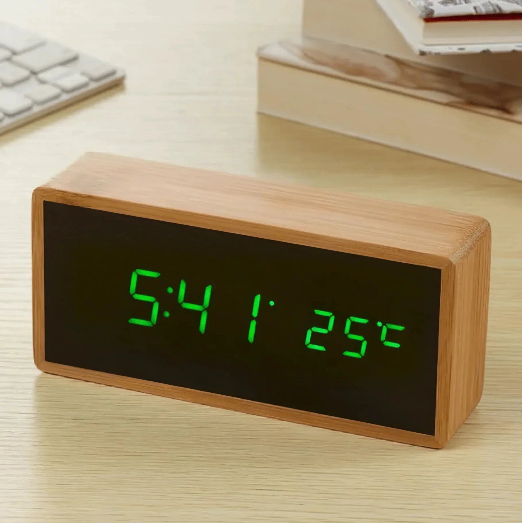 BambooTime - LED Alarm Clock made of Bamboo Bowlift by Bowlift