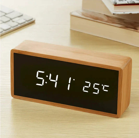 BambooTime - LED Alarm Clock made of Bamboo Bowlift by Bowlift