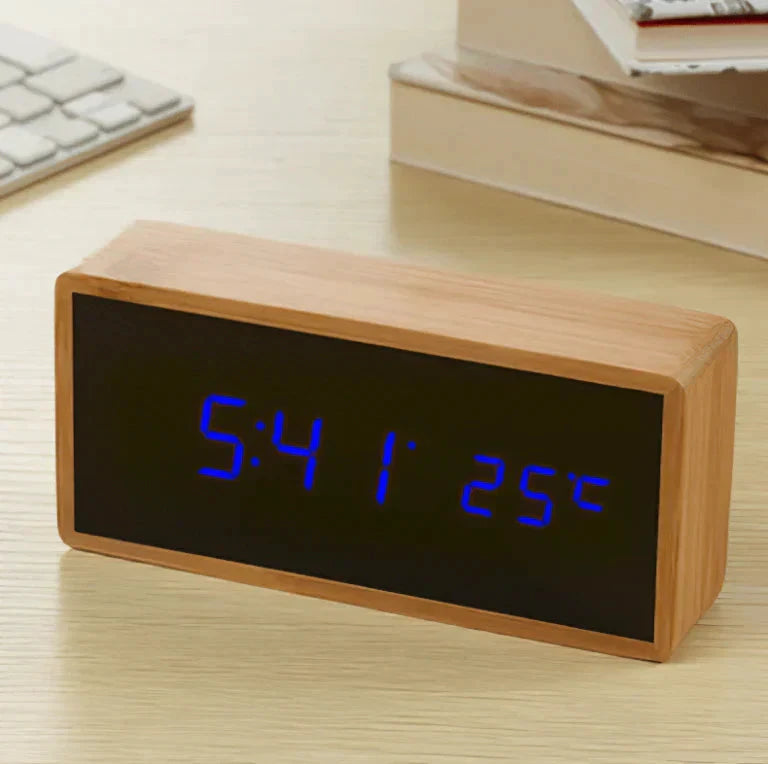 BambooTime - LED Alarm Clock made of Bamboo Bowlift by Bowlift