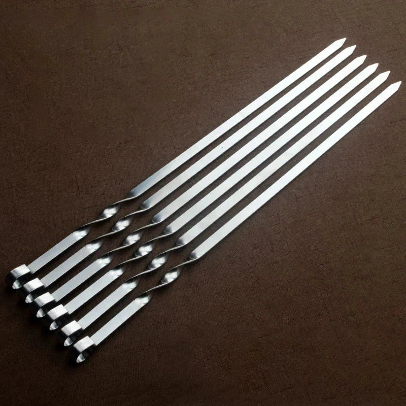 Barbecue Meat String Skewers Chunks Of Meat Stainless Steel Stick by Bowlift