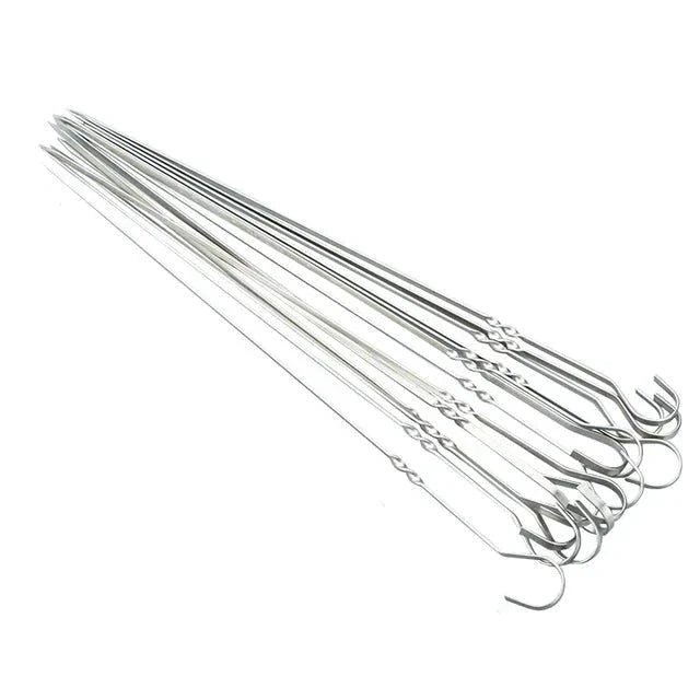 Barbecue Meat String Skewers Chunks Of Meat Stainless Steel Stick by Bowlift