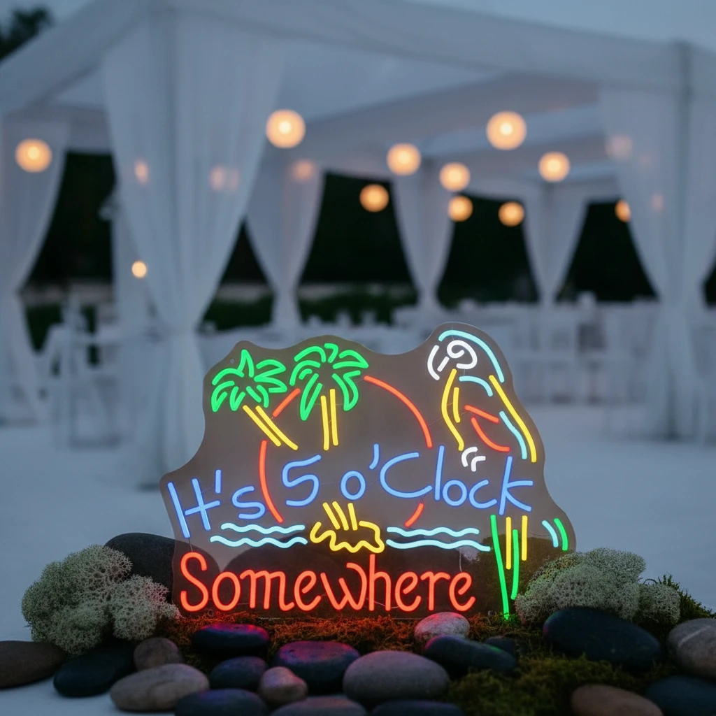 It's 5 O'clock Somewhere Neon Sign Shop Home Wall Decor Sign by Neonchics