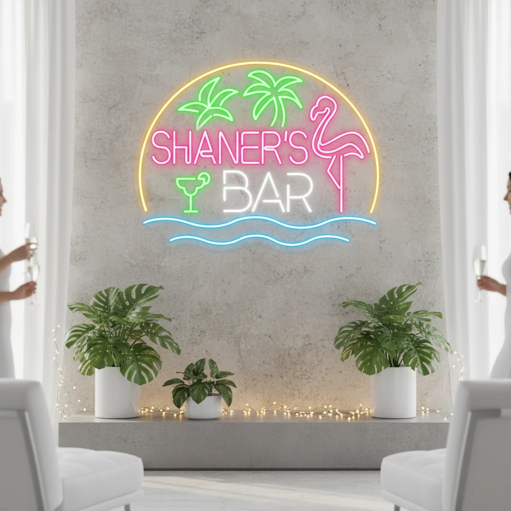 Flamingo Led Neon LED Sign Custom Name Pool Bar Neon Sign by Neonchics