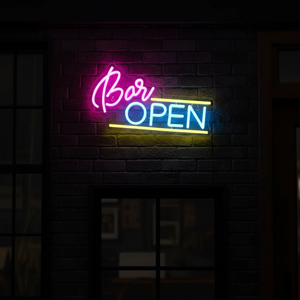 Bar Open Neon Sign for Bar Party Decor by Neonchics